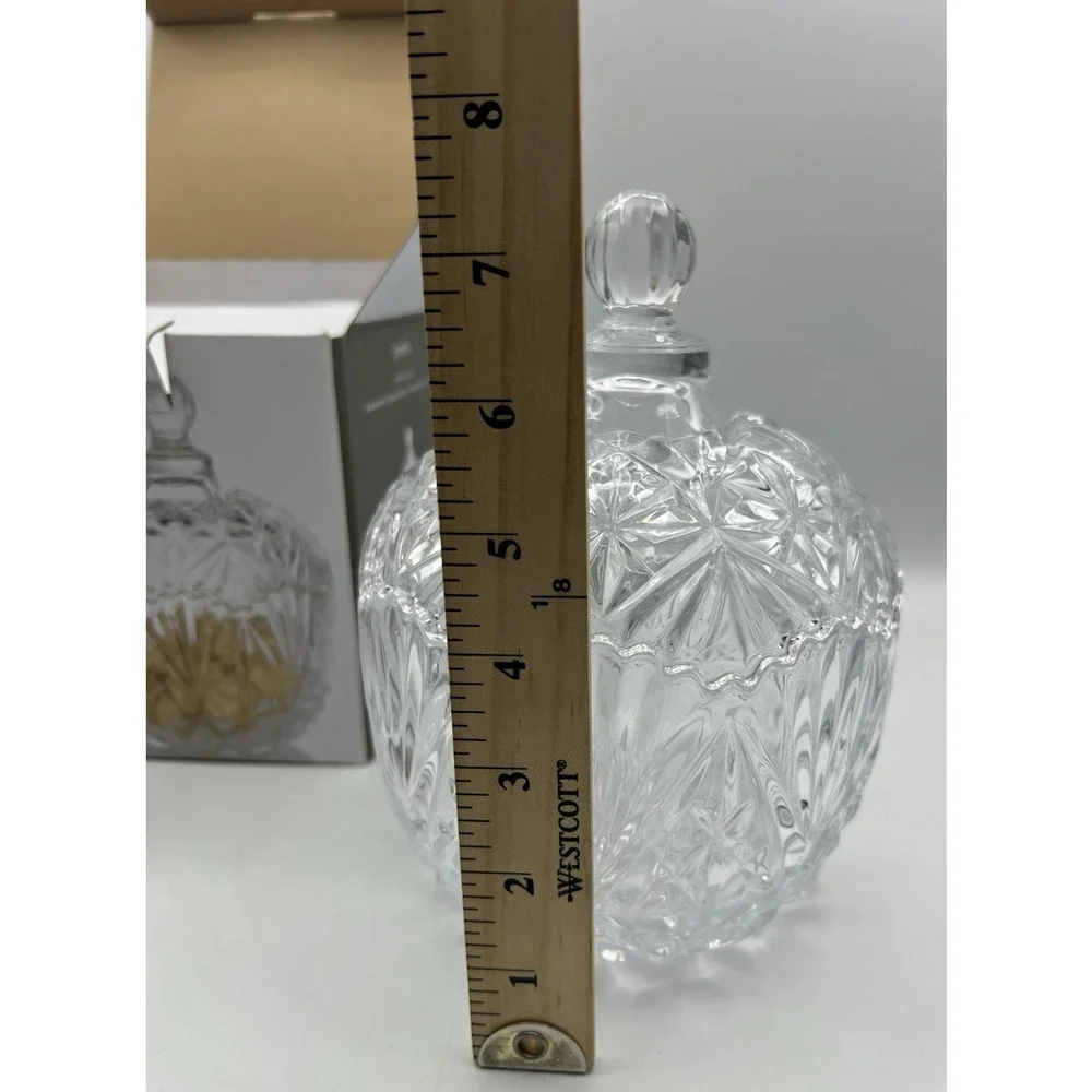 Gibson Home Jewelite Covered Glass Candy Dish Jar Decorative Container